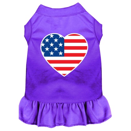 American Flag Heart Screen Print Dress Purple 4X (22)