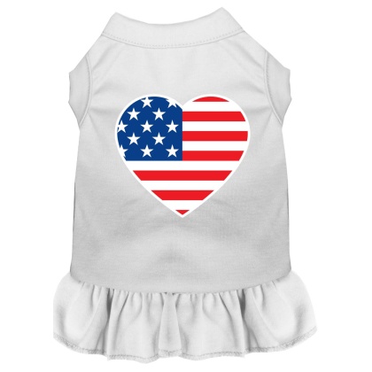 American Flag Heart Screen Print Dress White 4X (22)