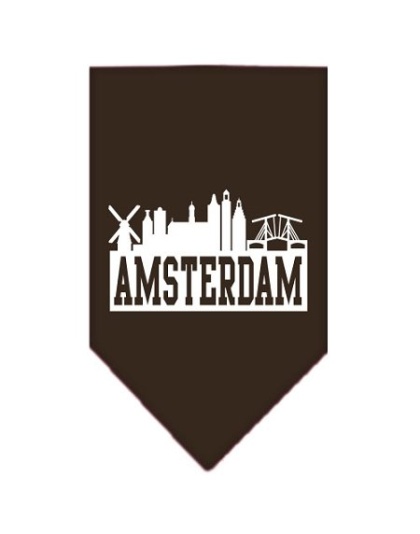 Amsterdam Skyline Screen Print Bandana Cocoa Large