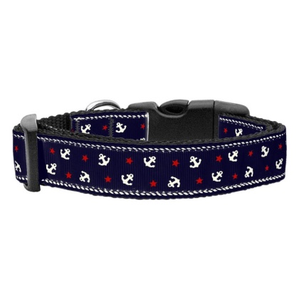 Anchors Nylon Ribbon Collar Blue Large