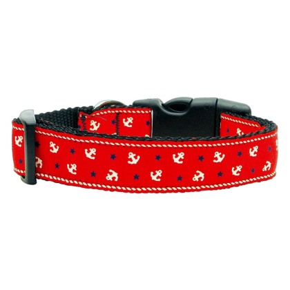 Anchors Nylon Ribbon Collar Red Large