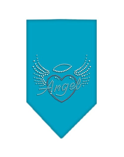 Angel Heart Rhinestone Bandana Turquoise Large