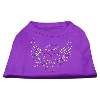 Angel Heart Rhinestone Dog Shirt Purple Lg