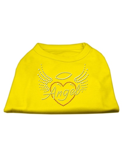 Angel Heart Rhinestone Dog Shirt Yellow Lg