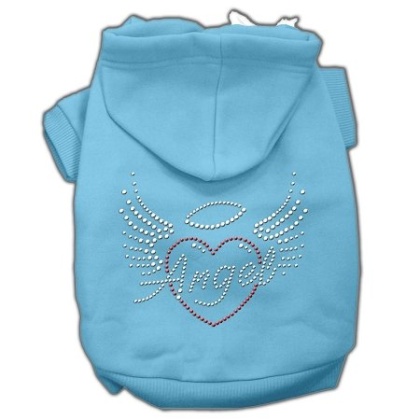 Angel Heart Rhinestone Hoodies Baby Blue L