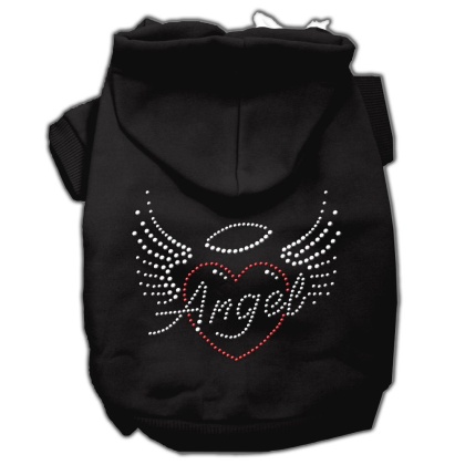 Angel Heart Rhinestone Hoodies Black L