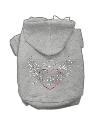 Angel Heart Rhinestone Hoodies Grey L