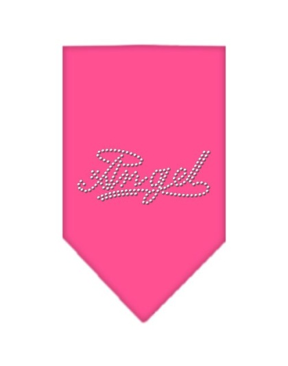 Angel Rhinestone Bandana Bright Pink Large