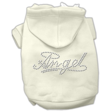 Angel Rhinestud Hoodie Cream L