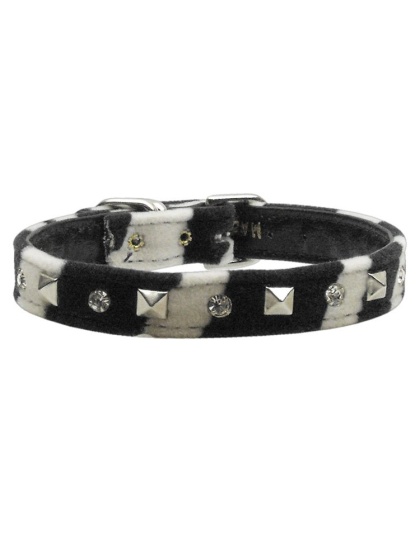 Animal Print Crystal and Pyramid Collars Zebra 10