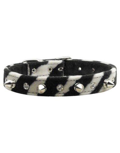 Animal Print Crystal and Spike Collars Zebra 10