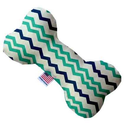 Aquatic Chevron 10 Inch Canvas Bone Dog Toy