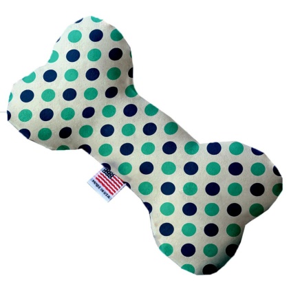 Aquatic Dots 10 Inch Canvas Bone Dog Toy