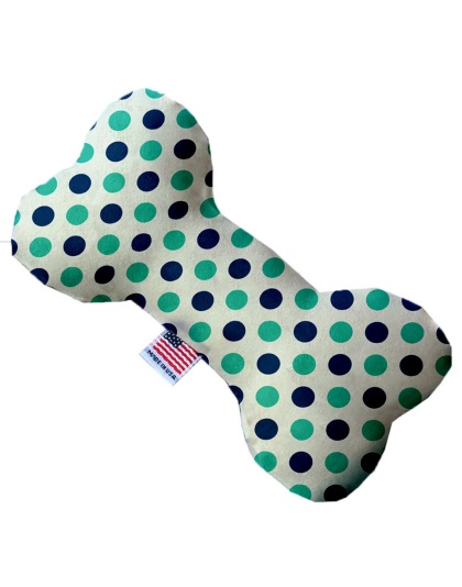 Aquatic Dots 10 Inch Canvas Bone Dog Toy