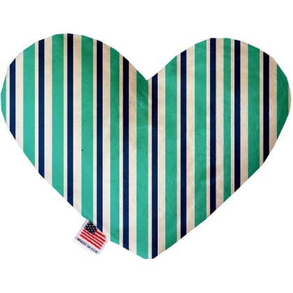 Aquatic Stripes 6 Inch Canvas Heart Dog Toy