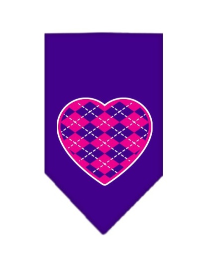 Argyle Paw Pink Screen Print Bandana Purple Large