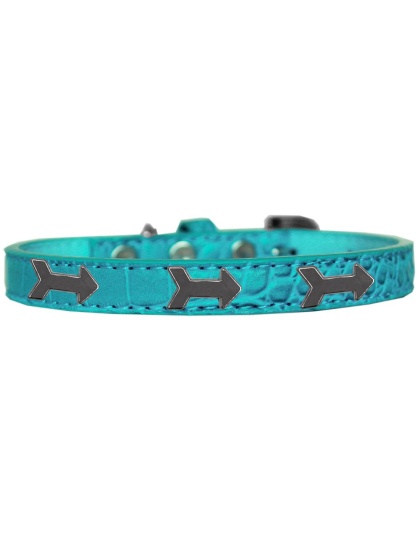 Arrows Widget Croc Dog Collar Turquoise Size 10