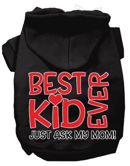 Ask My Mom Screen Print Dog Hoodie Black L