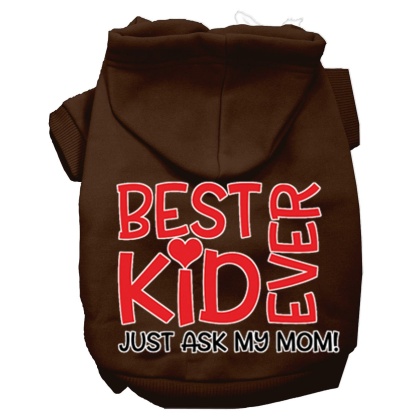 Ask My Mom Screen Print Dog Hoodie Brown L