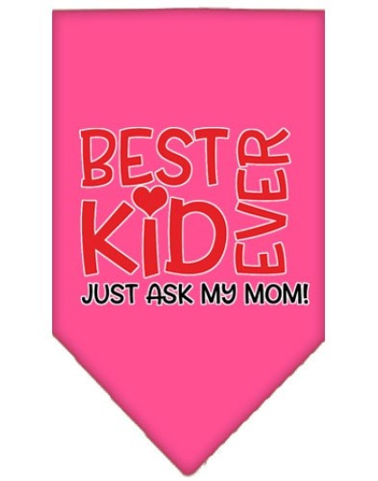 Ask My Mom Screen Print Pet Bandana Bright Pink Large