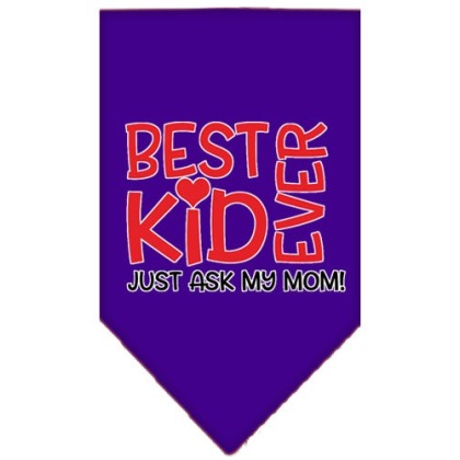 Ask My Mom Screen Print Pet Bandana Purple Large