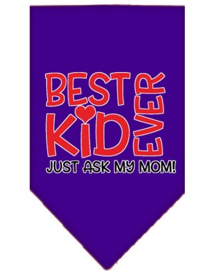 Ask My Mom Screen Print Pet Bandana Purple Large