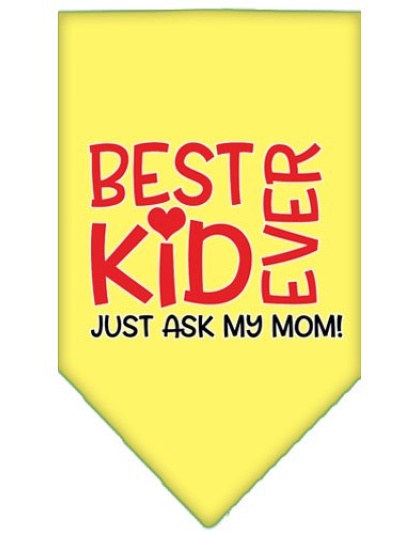 Ask My Mom Screen Print Pet Bandana Yellow Large