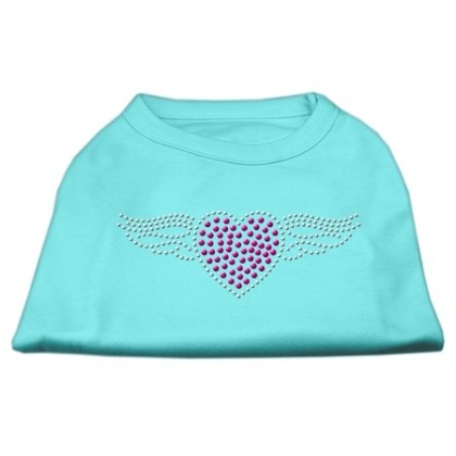 Aviator Rhinestone Shirt Aqua L