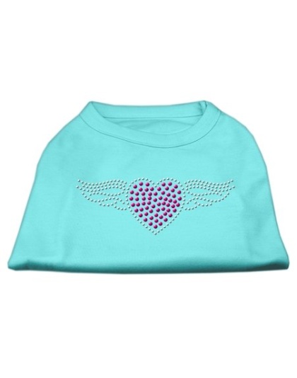 Aviator Rhinestone Shirt Aqua L