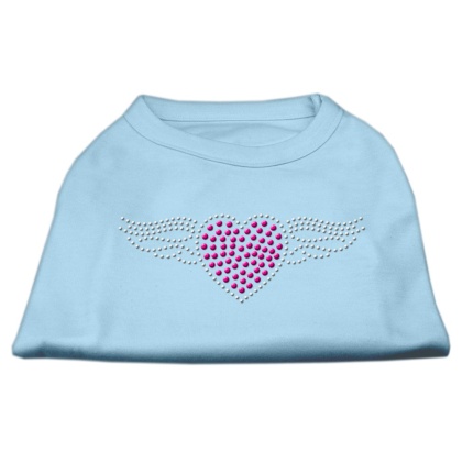 Aviator Rhinestone Shirt Baby Blue L