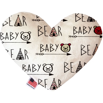 Baby Bear 6 Inch Canvas Heart Dog Toy