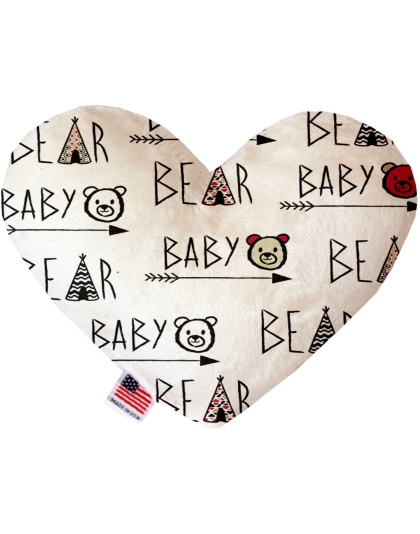 Baby Bear 6 Inch Canvas Heart Dog Toy