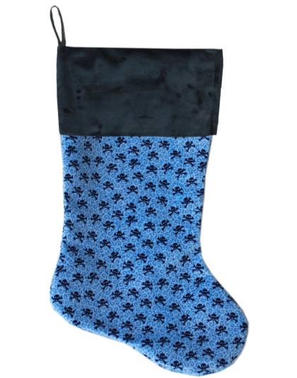 Baby Blue Skulls Christmas Stocking