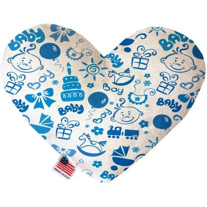 Baby Boy 6 inch Canvas Heart Dog Toy