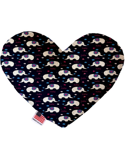 Baby Elephants 6 inch Canvas Heart Dog Toy