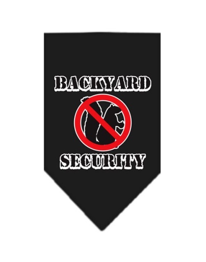 Backyard Security Screen Print Bandana Black Large