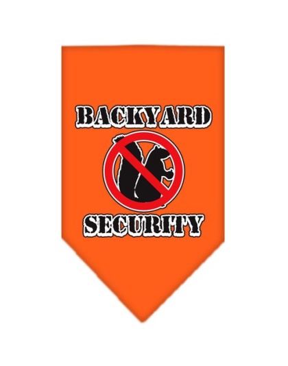 Backyard Security Screen Print Bandana Orange Large