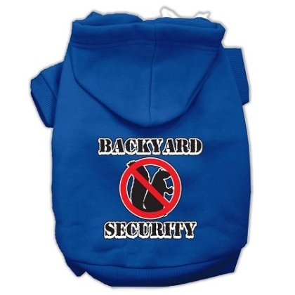 Backyard Security Screen Print Pet Hoodies Blue L