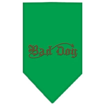 Bad Dog Rhinestone Bandana Emerald Green Large