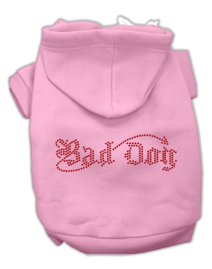 Bad Dog Rhinestone Hoodies Pink L