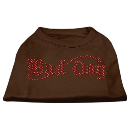 Bad Dog Rhinestone Shirts Brown Lg