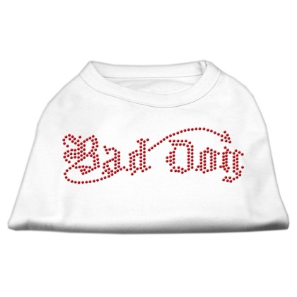 Bad Dog Rhinestone Shirts White L