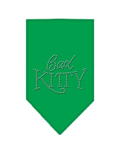 Bad Kitty Rhinestone Bandana Emerald Green Large