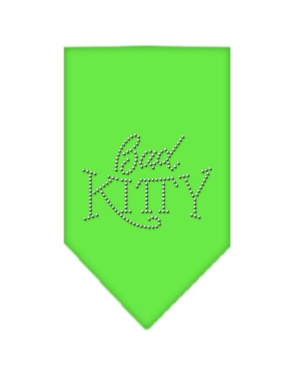 Bad Kitty Rhinestone Bandana Lime Green Large