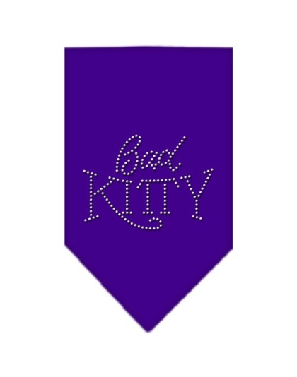 Bad Kitty Rhinestone Bandana Purple Large