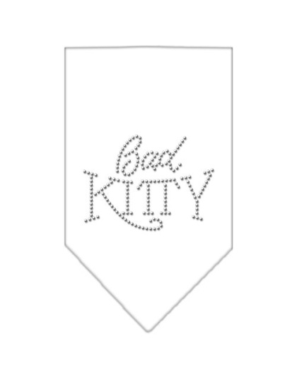 Bad Kitty Rhinestone Bandana White Large