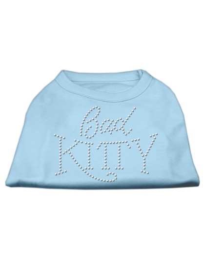 Bad Kitty Rhinestud Shirt Baby Blue L