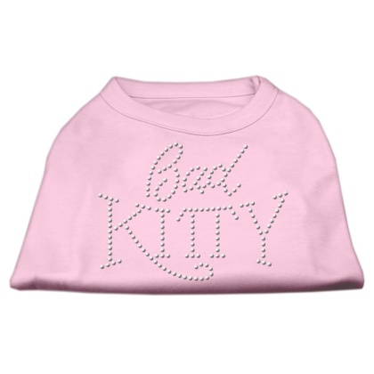 Bad Kitty Rhinestud Shirt Light Pink L