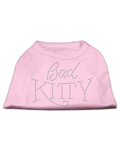 Bad Kitty Rhinestud Shirt Light Pink L