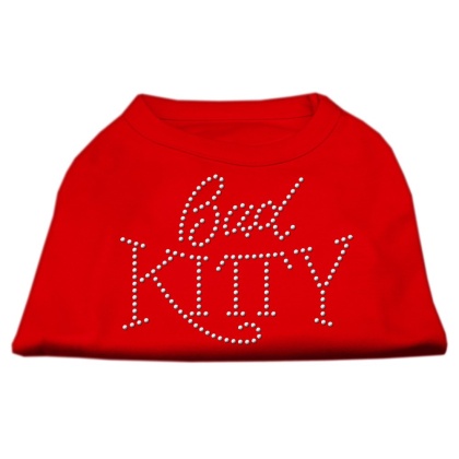 Bad Kitty Rhinestud Shirt Red L